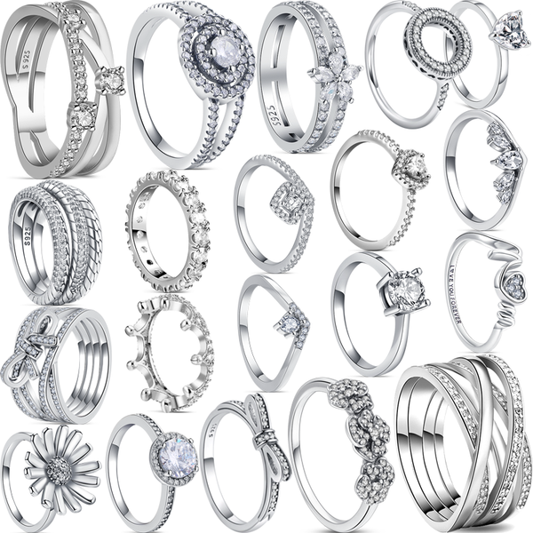 925 silver women fit pandora ring original heart crown fashion rings princess crown heart clear zircon sparkling cz, Slivery;golden 
925 silver women fit pandora ring original heart crown fashion rings princess crown heart clear zircon sparkling cz, Slivery;golden