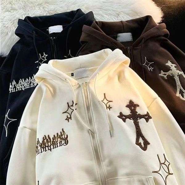 Sweater Women's Hoodies Sweatshirts Gothic Embroidery Women Retro Harajuku Hip Hop Jacket High Street Zip Up Hoodie Casual Loose S Egos, Ea00423-dark blue
Sweater Women's Hoodies Sweatshirts Gothic Embroidery Women Retro Harajuku Hip Hop Jacket High Street Zip Up Hoodie Casual Loose S Egos, Ea00423-dark blue