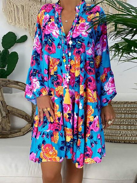 casual dresses plus size dress women fashion buttons v neck long sleeve summer loose floral print short mini beachqdt2, Black;gray
casual dresses plus size dress women fashion buttons v neck long sleeve summer loose floral print short mini beachqdt2, Black;gray