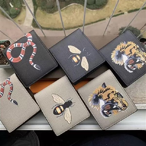 men animal short wallet leather black snake tiger bee wallets women long style luxury purse card holders with gift box319t, Red;black
men animal short wallet leather black snake tiger bee wallets women long style luxury purse card holders with gift box319t, Red;black