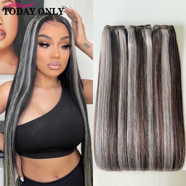 wig caps highlight ombre black with grey straight human hair bundles brazilian natural hair extensions weaving bundles today only, Black;brown
wig caps highlight ombre black with grey straight human hair bundles brazilian natural hair extensions weaving bundles today only, Black;brown