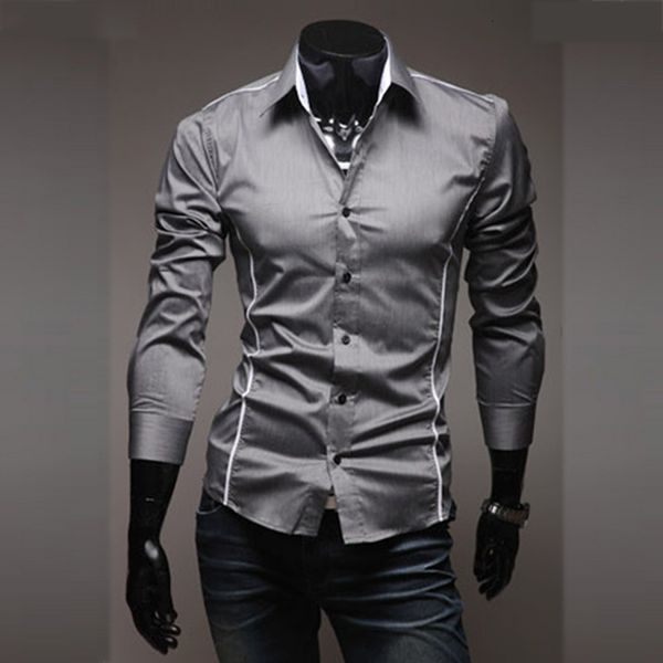 mens casual shirts slim fit striped long sleeve gray male camisa social clothes chemise homme camisas para hombre 230303, White;black
mens casual shirts slim fit striped long sleeve gray male camisa social clothes chemise homme camisas para hombre 230303, White;black