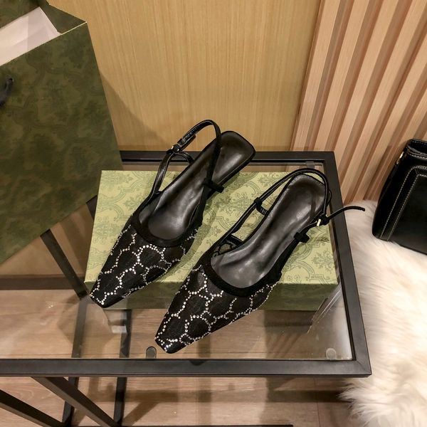 2023 designer womens low heel sandals gauze rhinestone calico fashion women dress shoes luxury designers party small square head kitten heel, Black
2023 designer womens low heel sandals gauze rhinestone calico fashion women dress shoes luxury designers party small square head kitten heel, Black