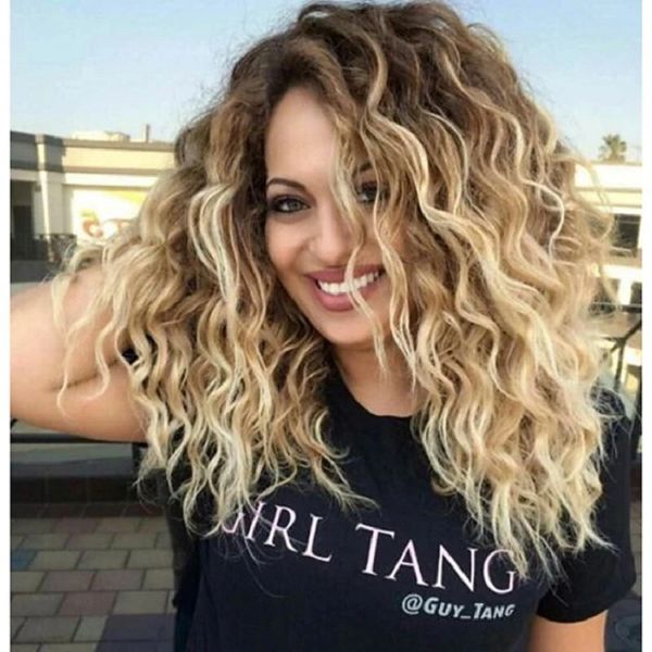 europe and the united states women false hair chemical fiber hair cover points in corn perm brown gradient blonde short hair curls, Black
europe and the united states women false hair chemical fiber hair cover points in corn perm brown gradient blonde short hair curls, Black