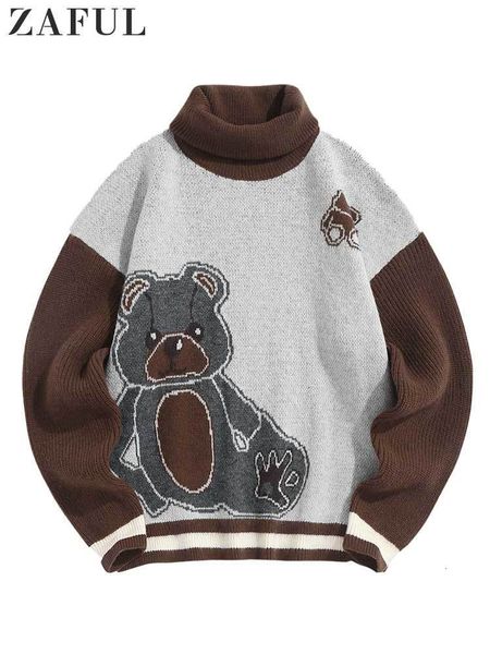 men's sweaters turtleneck sweater for men cartoon bear pattern streetwear pullover winter warm jumper loose knitwear 230303, White;black
men's sweaters turtleneck sweater for men cartoon bear pattern streetwear pullover winter warm jumper loose knitwear 230303, White;black