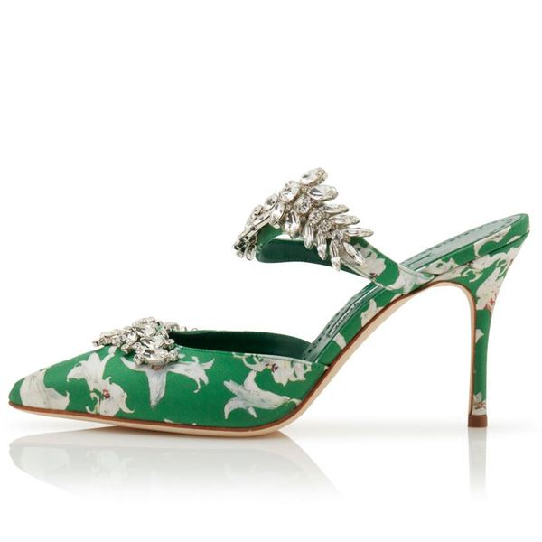 fashion women sandals pump lurum 90 mm green black silk floral printed mules italy trendy pointed toe slingback ankle strap crystal designer
fashion women sandals pump lurum 90 mm green black silk floral printed mules italy trendy pointed toe slingback ankle strap crystal designer