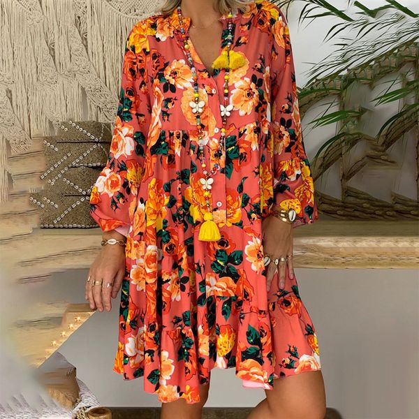 casual dresses plus size dress women fashion buttons v neck long sleeve summer loose floral print short mini beachure9, Black;gray
casual dresses plus size dress women fashion buttons v neck long sleeve summer loose floral print short mini beachure9, Black;gray