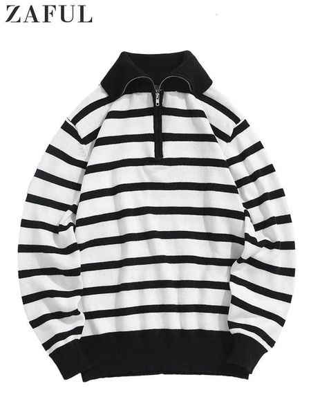 men's sweaters sweater half zip stripe colorblock pullover turndown collar streetwear casual fall winter outwear 230303, White;black
men's sweaters sweater half zip stripe colorblock pullover turndown collar streetwear casual fall winter outwear 230303, White;black