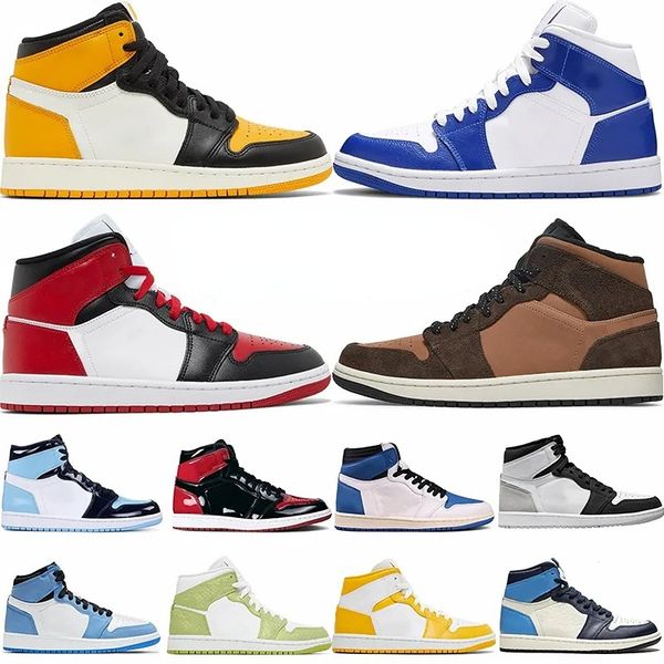 casual shoes plateforme jumpman 1 1s mid low high designer sneakers dark chocolate reverse mocha patent bred hyper royal yellow toe mens wom, Black
casual shoes plateforme jumpman 1 1s mid low high designer sneakers dark chocolate reverse mocha patent bred hyper royal yellow toe mens wom, Black