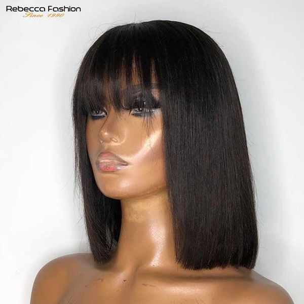 synthetic wigs rebecca straight bob human hair wigs with bangs full machine made brazilian remy for woman 12 inch 230227, Black
synthetic wigs rebecca straight bob human hair wigs with bangs full machine made brazilian remy for woman 12 inch 230227, Black