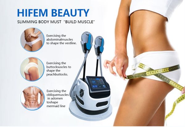 portable ems with rf two handles rf body shaping muscle sculpture electric beauty machine