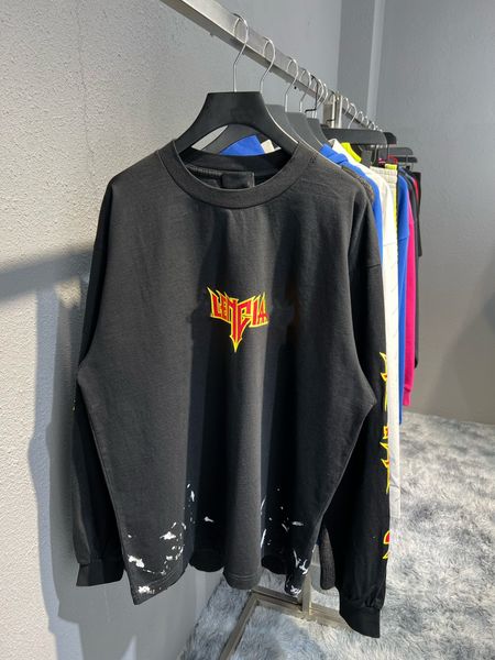 lightning flame letter print pullover round neck loose versatile long sleeve t-shirt, Black
lightning flame letter print pullover round neck loose versatile long sleeve t-shirt, Black