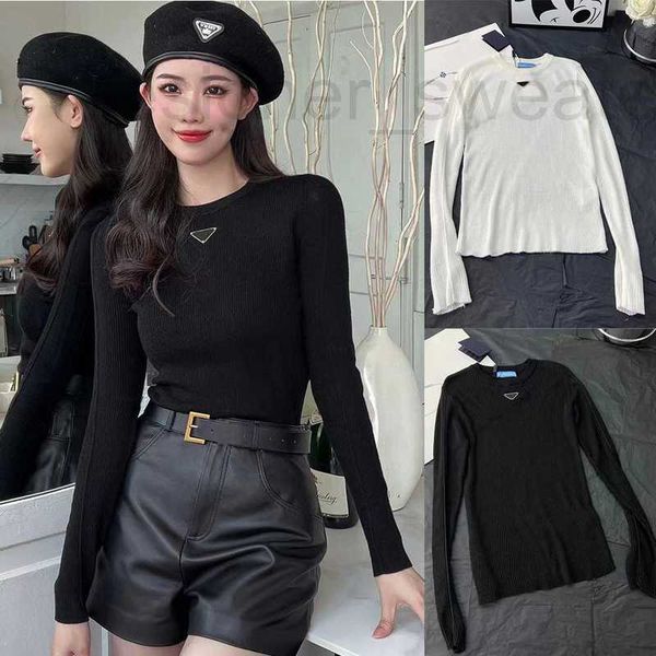 women's sweaters designer fall 2022 fashion t shirt long sleeve base black and white 2 color luxury cotton elastic soft comfort triangl, White;black
women's sweaters designer fall 2022 fashion t shirt long sleeve base black and white 2 color luxury cotton elastic soft comfort triangl, White;black