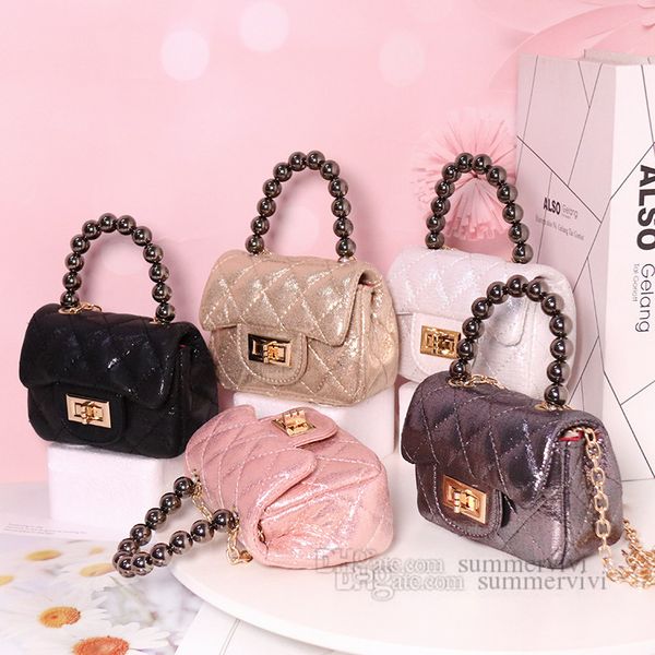 girls pearls chain handbags kids diamond lattice quilted single shoulder bag lady style children messenger bags z0606, Black
girls pearls chain handbags kids diamond lattice quilted single shoulder bag lady style children messenger bags z0606, Black