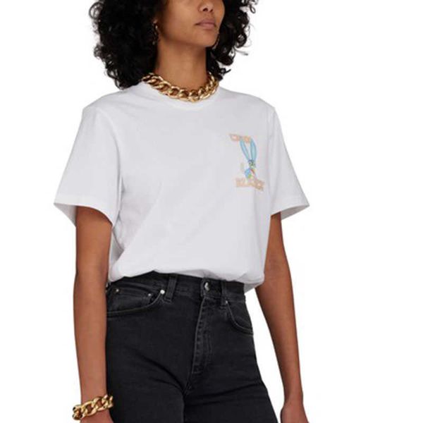 casablanca designer classic fashion cotton t shirt painted rabbit print men and women loose versatile short-sleeve tee, White;black
casablanca designer classic fashion cotton t shirt painted rabbit print men and women loose versatile short-sleeve tee, White;black
