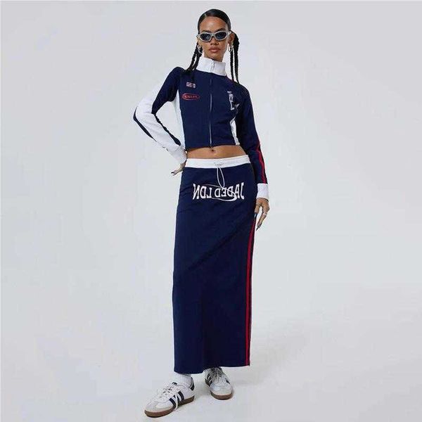 american women tracksuits fashion hip hop jacket stand collar cardigan coat y2k designer long skirt two piece girls streetwear, Black;brown
american women tracksuits fashion hip hop jacket stand collar cardigan coat y2k designer long skirt two piece girls streetwear, Black;brown