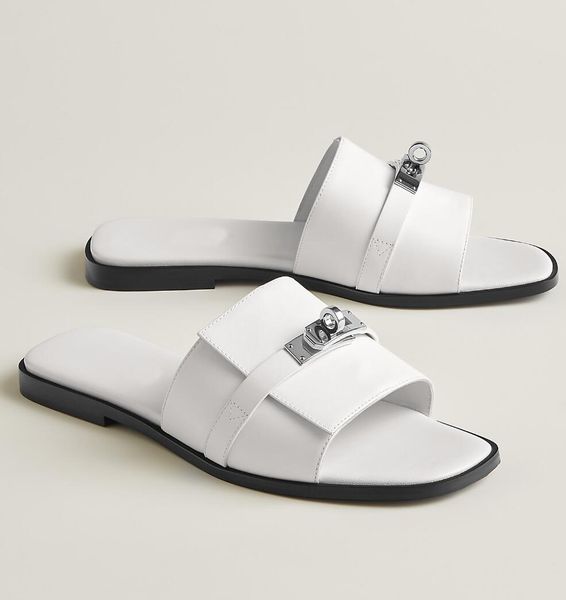 brand giulia sandals shoes palladium-plated kelly buckle slippers calfskin leather brown black white women slip on beach slide flats eu6-41
brand giulia sandals shoes palladium-plated kelly buckle slippers calfskin leather brown black white women slip on beach slide flats eu6-41