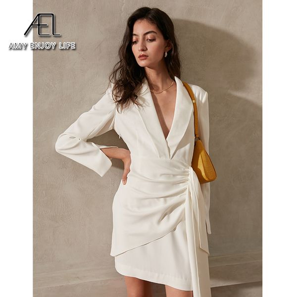 casual dresses ael french party women spring elegant shawl collar slit long sleeve ladies suit minidress white 230303, Black;gray
casual dresses ael french party women spring elegant shawl collar slit long sleeve ladies suit minidress white 230303, Black;gray