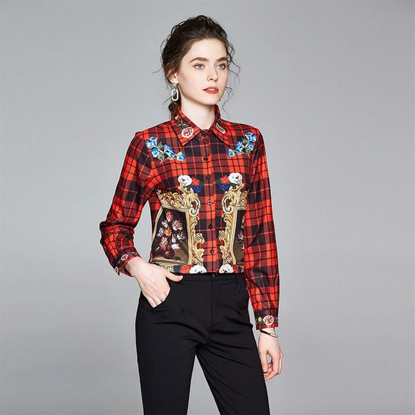 2021 fashion plaid shirts spring long sleeve print women's runway button shirt plus size ladies office designer blouses 276u, White
2021 fashion plaid shirts spring long sleeve print women's runway button shirt plus size ladies office designer blouses 276u, White
