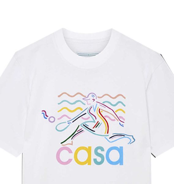 casablanca designer classic fashion cotton t shirt rainbow line sicilian men and women lovers hawaiian short sleeve tee, White;black
casablanca designer classic fashion cotton t shirt rainbow line sicilian men and women lovers hawaiian short sleeve tee, White;black
