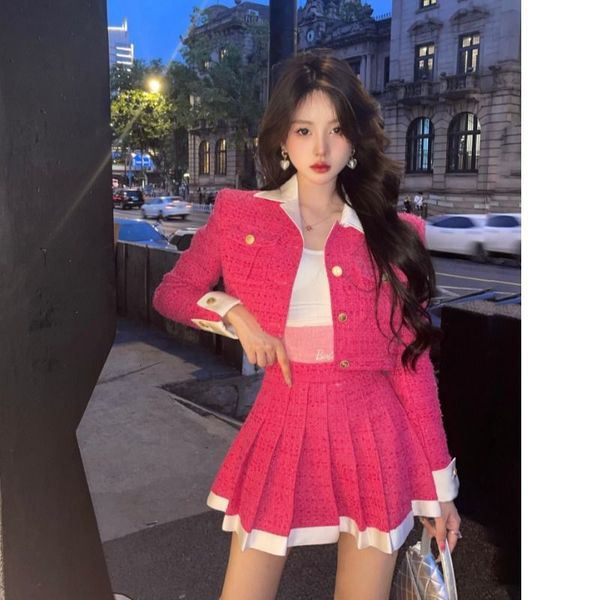 two piece dres suit skirt french style small dress fragrant wind short coat pleated women spring and autumn sets 230303, White
two piece dres suit skirt french style small dress fragrant wind short coat pleated women spring and autumn sets 230303, White