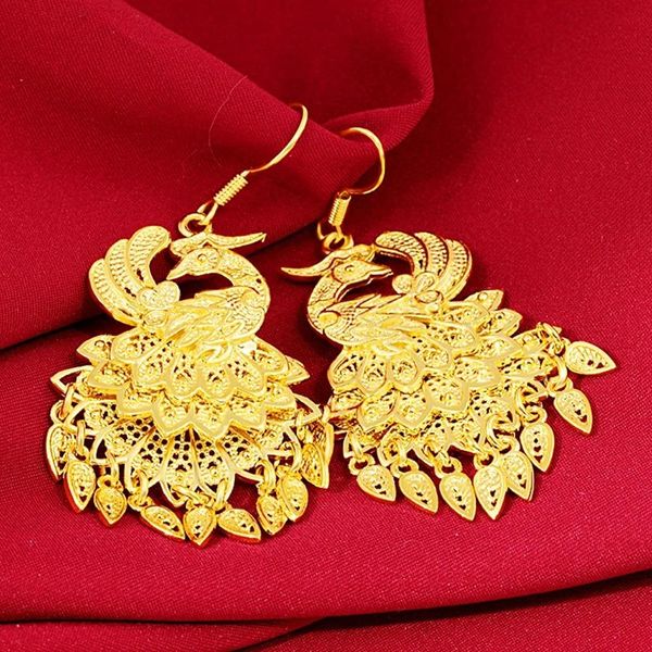 peacock women dangle earrings pretty luxury 18k yellow gold filled classic wedding party traditional jewelry gift, Silver
peacock women dangle earrings pretty luxury 18k yellow gold filled classic wedding party traditional jewelry gift, Silver