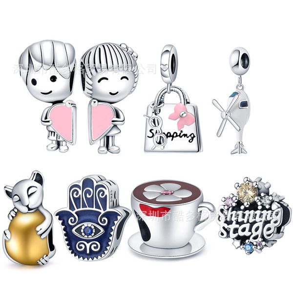 925 sterling silver charm for pandora new love little boys and girls string beads diy accessories, Bronze;silver
925 sterling silver charm for pandora new love little boys and girls string beads diy accessories, Bronze;silver