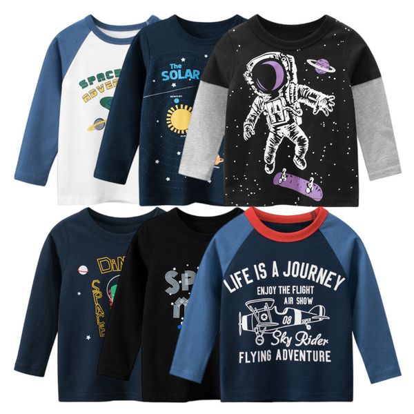 tshirts astronaut print for boy cotton baby girls long sleeve rocket child autumn space sweatshirt kids clothes dropship 230303, Blue 
tshirts astronaut print for boy cotton baby girls long sleeve rocket child autumn space sweatshirt kids clothes dropship 230303, Blue