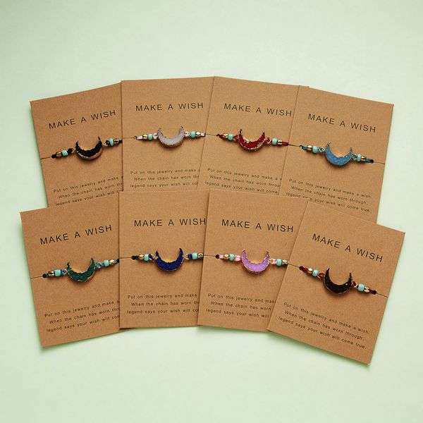 in bulk handmade resin moon bracelet for men women make a wish card gift stone rope chain charming bracelets jewelry, Golden;silver
in bulk handmade resin moon bracelet for men women make a wish card gift stone rope chain charming bracelets jewelry, Golden;silver