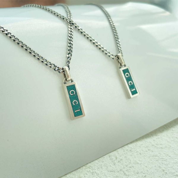 silver enamel green bar vertical rectangle masculine and feminine temperament necklace version luxury ornament
silver enamel green bar vertical rectangle masculine and feminine temperament necklace version luxury ornament