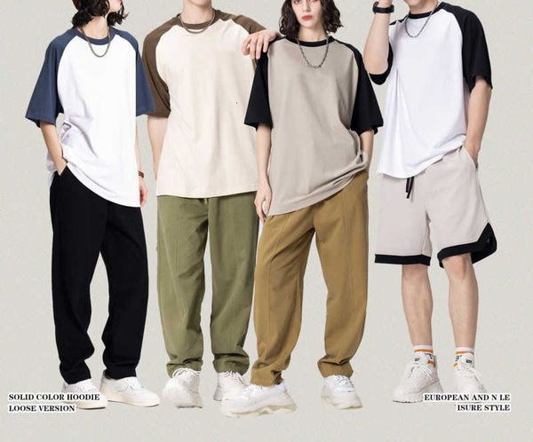 rs men's 2023 spring and summer oxhorn raglan 270g contrast color short sleeve mountain fashion brand loose t-shirt men, White;black
rs men's 2023 spring and summer oxhorn raglan 270g contrast color short sleeve mountain fashion brand loose t-shirt men, White;black