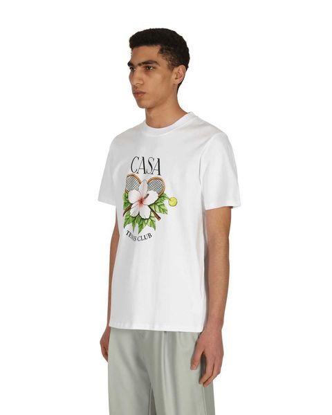 new casablanca hawaii beach classic fashion t shirt tennis club print men and women loose versatile short sleeve t-shirt, White;black
new casablanca hawaii beach classic fashion t shirt tennis club print men and women loose versatile short sleeve t-shirt, White;black