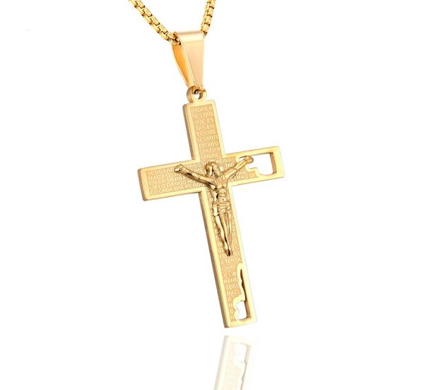gold silver crucifix cross chain necklaces christian stainless steel necklace for men fashion jewelry
gold silver crucifix cross chain necklaces christian stainless steel necklace for men fashion jewelry