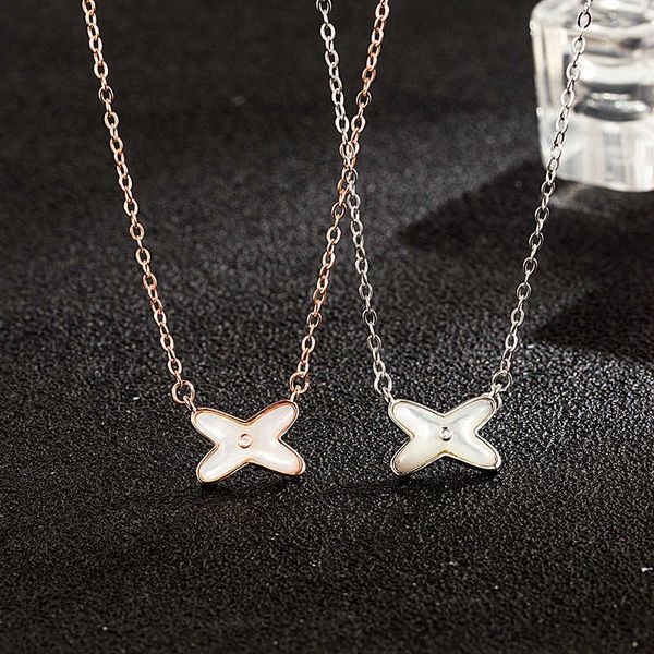 s925 sterling silver cross necklace natural white fritillaria women's personality versatile letter x sweet pendant clavicle chain
s925 sterling silver cross necklace natural white fritillaria women's personality versatile letter x sweet pendant clavicle chain
