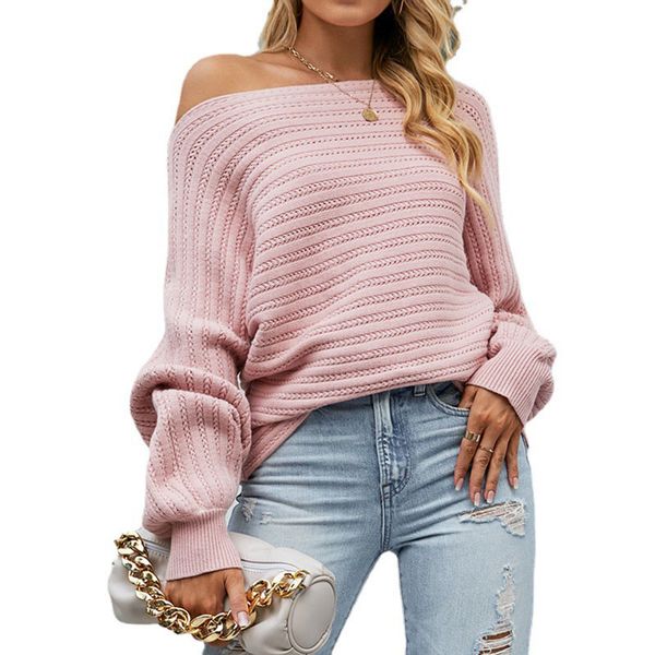 slash neck women's sweaters pullover loose casual blouse with batwing lantern long sleeves pit stripes solid color fall winter, White;black
slash neck women's sweaters pullover loose casual blouse with batwing lantern long sleeves pit stripes solid color fall winter, White;black