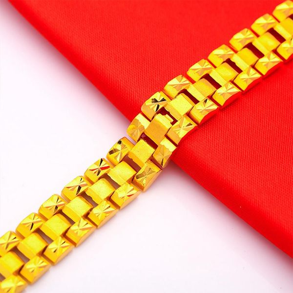 12mm wide women men wrist chain bracelet fashion 18k yellow gold filled solid classic carved jewelry gift, Black
12mm wide women men wrist chain bracelet fashion 18k yellow gold filled solid classic carved jewelry gift, Black