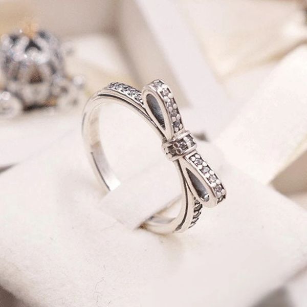 925 sterling silver sparking bow ring with clear zirconia fit pandora jewelry engagement wedding lovers fashion ring for women
925 sterling silver sparking bow ring with clear zirconia fit pandora jewelry engagement wedding lovers fashion ring for women