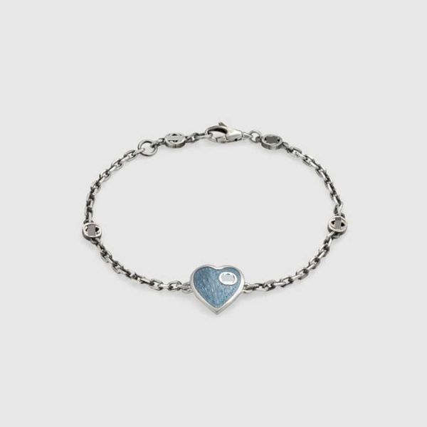 r jewelry interlocking sterling silver sky-blue enamel love bracelet family women's light gift, Black
r jewelry interlocking sterling silver sky-blue enamel love bracelet family women's light gift, Black