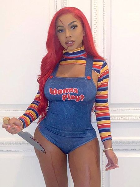 women's two piece pants hirigin halloween costumes for women scary nightmare killer doll wanna play movie character bodysuit chucky dol, White
women's two piece pants hirigin halloween costumes for women scary nightmare killer doll wanna play movie character bodysuit chucky dol, White