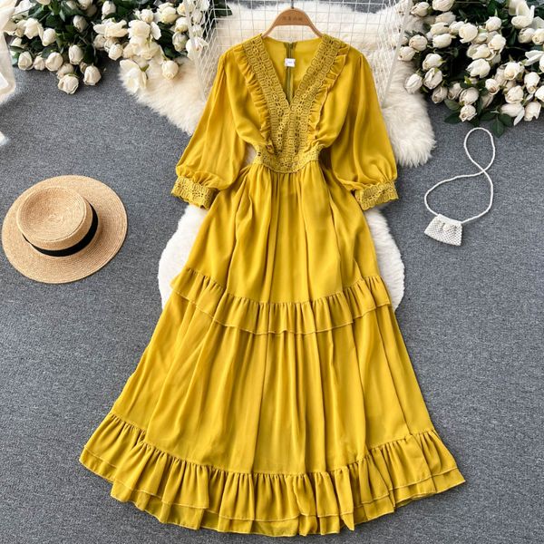 new autumn solid slim chiffon lady casual dresses full a line o neck pullover mid-calf high waist women 2023, Black;gray
new autumn solid slim chiffon lady casual dresses full a line o neck pullover mid-calf high waist women 2023, Black;gray