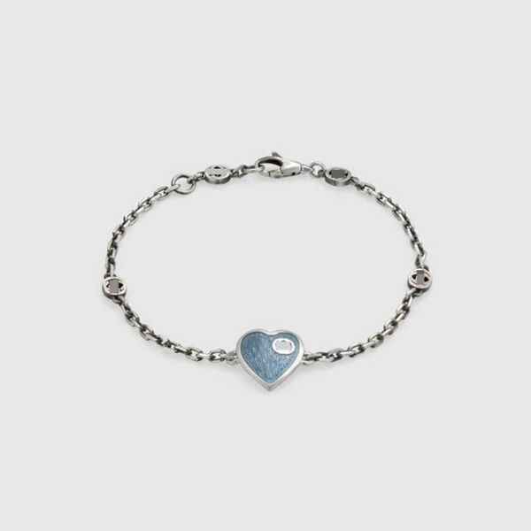 interlocking sterling silver sky-blue enamel love bracelet family women's light gift luxury ornament, Black
interlocking sterling silver sky-blue enamel love bracelet family women's light gift luxury ornament, Black