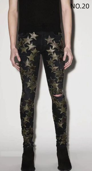men's distressed ripped skinny jeans fashion mens motorcycle moto long off cotton slim feet high street denim light blue paste cloth ho, Black
men's distressed ripped skinny jeans fashion mens motorcycle moto long off cotton slim feet high street denim light blue paste cloth ho, Black