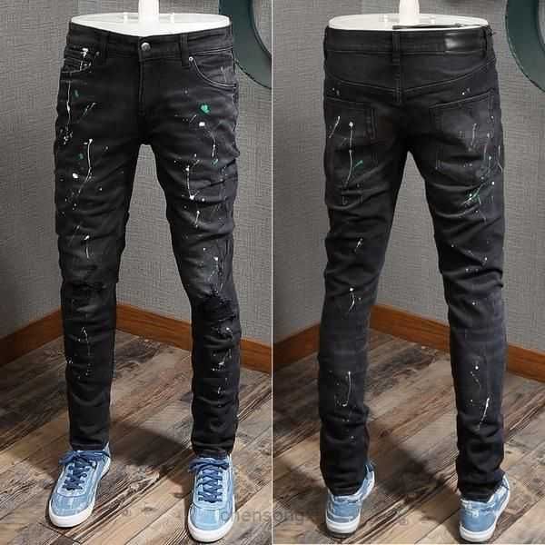 mens jeans denim embroidery pants fashion holes trouser hip hop distressed zipper trousers for male 11mu# 0r6o, Blue
mens jeans denim embroidery pants fashion holes trouser hip hop distressed zipper trousers for male 11mu# 0r6o, Blue