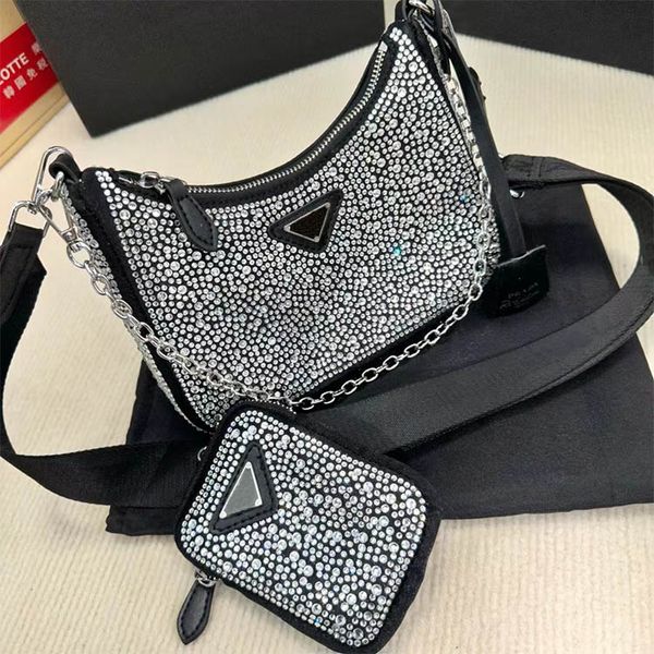 designer crossbody bag rhinestone hobos shining bags ladies chain bag composite purse with coin bag
designer crossbody bag rhinestone hobos shining bags ladies chain bag composite purse with coin bag
