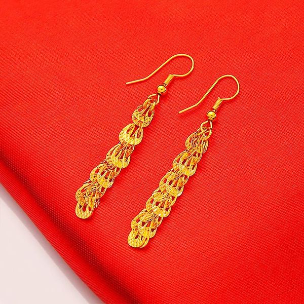 women dangle earrings hollow pteris charm jewelry 18k yellow gold filled female fashion accessories, Silver
women dangle earrings hollow pteris charm jewelry 18k yellow gold filled female fashion accessories, Silver