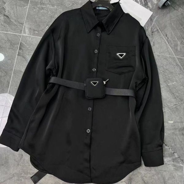 sashes blouse for womens designers triangle letter shirts quality chiffon women's blouses coat with waist bag sml, White
sashes blouse for womens designers triangle letter shirts quality chiffon women's blouses coat with waist bag sml, White