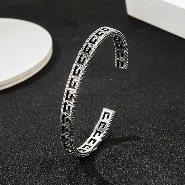 luxury ornament sterling silver hollow out bracelet trend carved pattern narrow version couple punk bracelet, Black
luxury ornament sterling silver hollow out bracelet trend carved pattern narrow version couple punk bracelet, Black