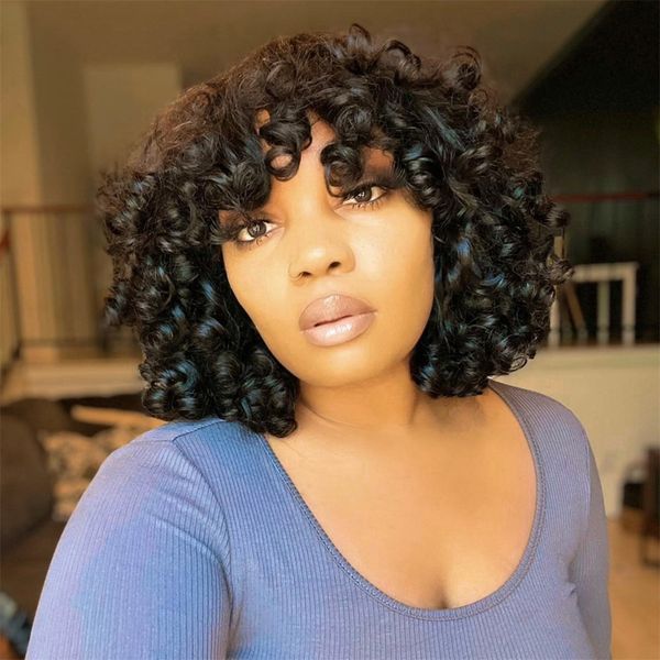 fluffy bouncy curly human hair wigs with bangs glueless peruvian remy funmi curls short bob full machine made wigs for women, Black;brown
fluffy bouncy curly human hair wigs with bangs glueless peruvian remy funmi curls short bob full machine made wigs for women, Black;brown