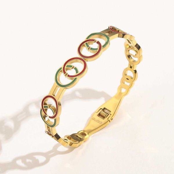 design luxury jewelry titanium hollow stainless red green enamel steel seal spring clasp bracelet female, White
design luxury jewelry titanium hollow stainless red green enamel steel seal spring clasp bracelet female, White
