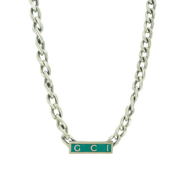 70% off 2023 new luxury fashion jewelry for silver double enamel green bar rectangular men and women noble temperament necklace high version
70% off 2023 new luxury fashion jewelry for silver double enamel green bar rectangular men and women noble temperament necklace high version